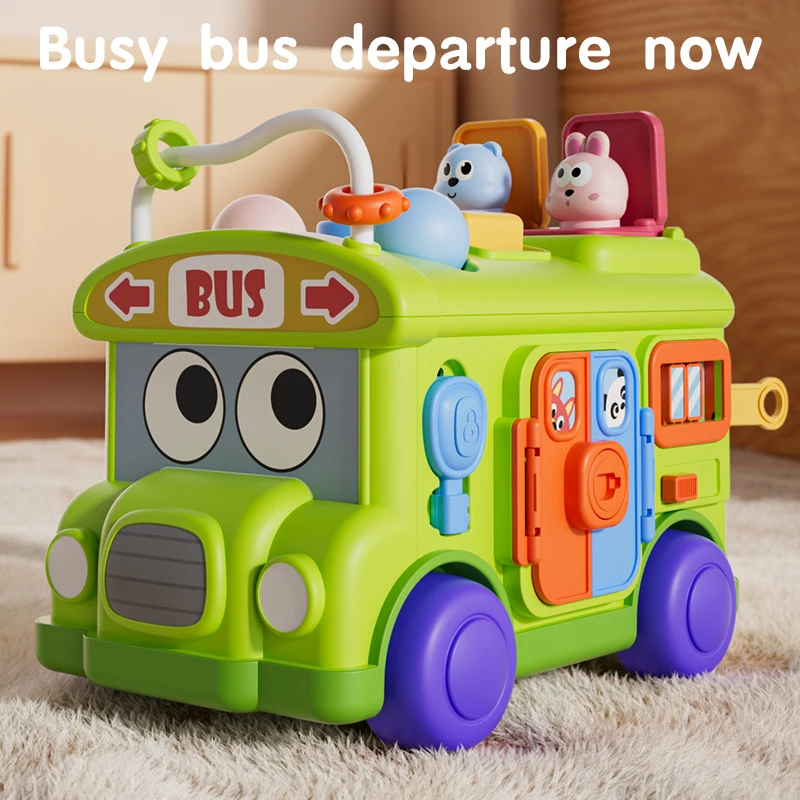 Kids Education Activities - Montessori Edukacyjny Autobus Zabawka dla Niemowląt,