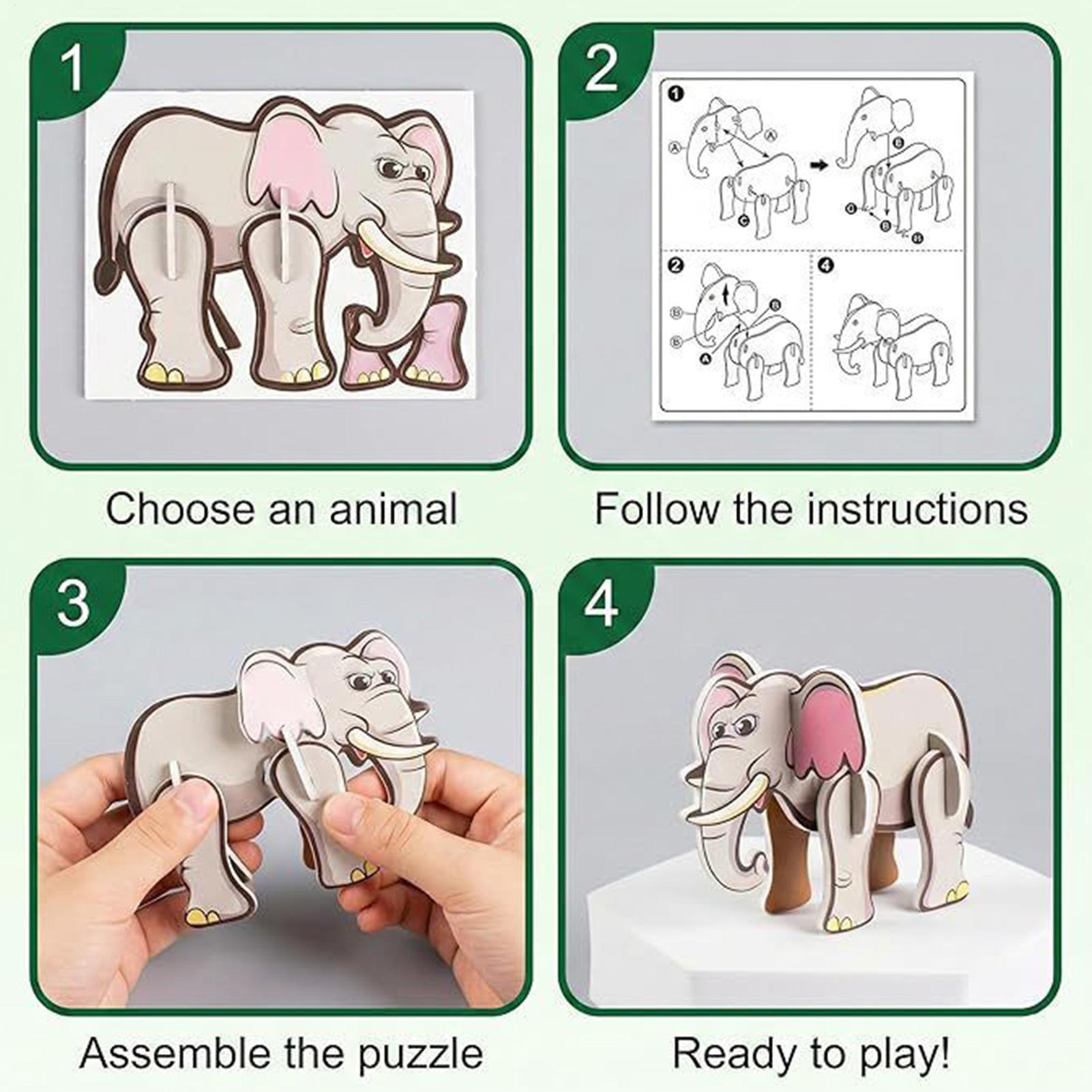 Educational Cartoon For Kids - Puzzle 3D dla dzieci, 7 wzorów,