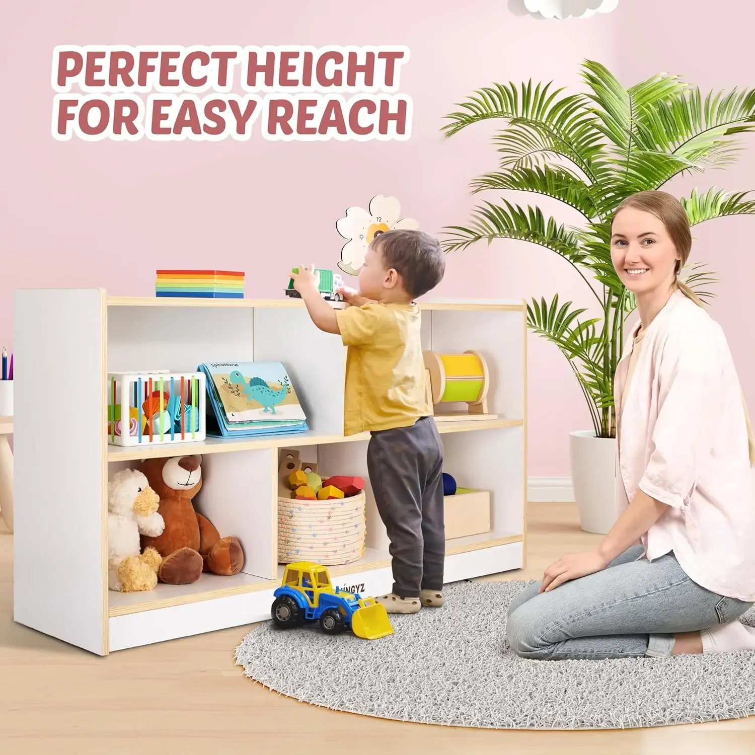 Montessori Shelf Toy - Organizer na zabawki dla dzieci, drewniana