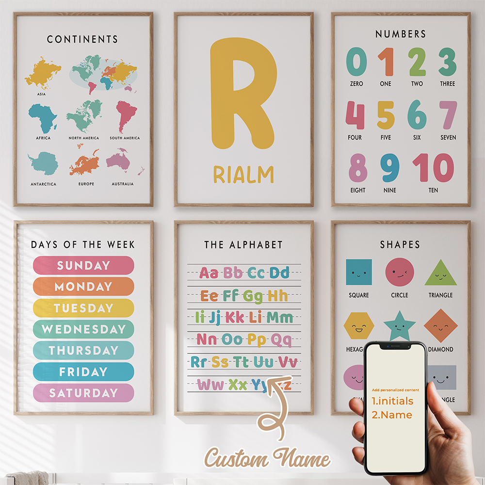 Kids Education Name - 6 szt. Personalizowane edukacyjne litery z