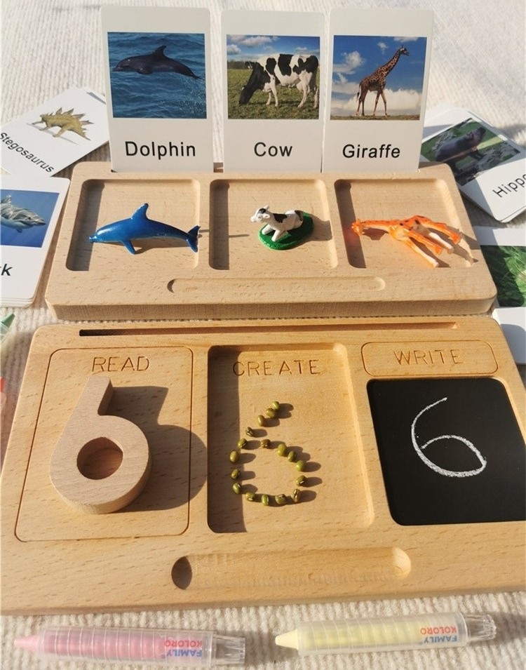 Montessori Shelf Toy - Zabawki Montessori Drewniany tablet edukacyjny z