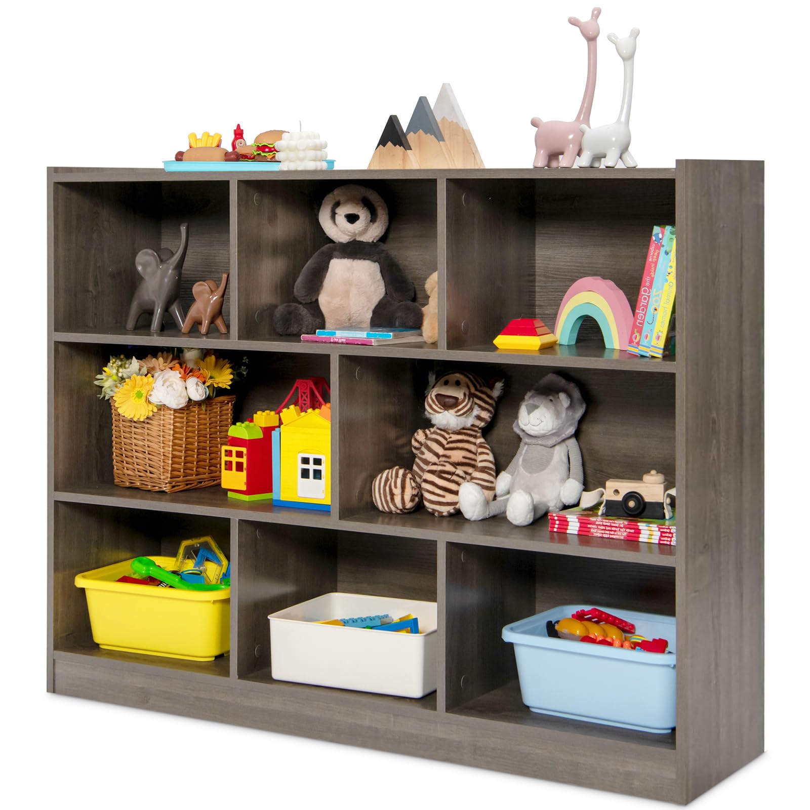 Montessori Shelf Toy - 3-półkowy regał na książki, drewniany organizer