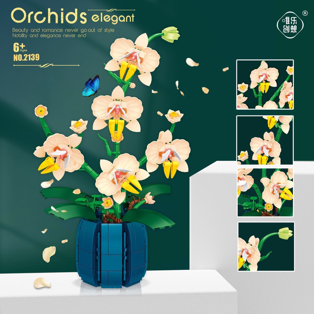 Orchid Kids Education - Klocki do budowania orchidei Kwiaty, akcesoria