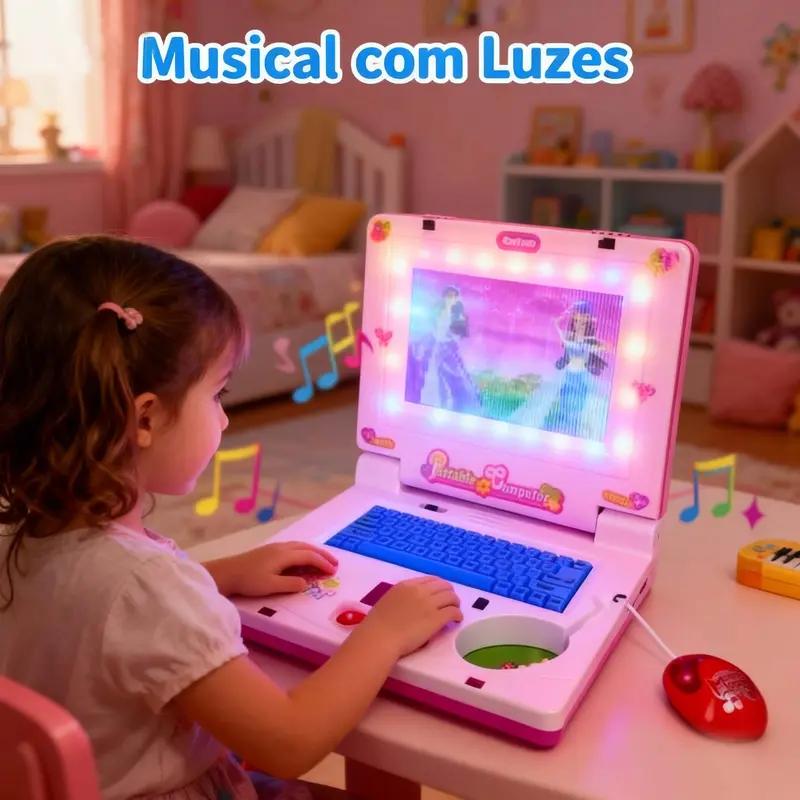Kids Educational Workbooks - Mini Laptop Muzyczny Zabawka Przenośny Zintegrowany