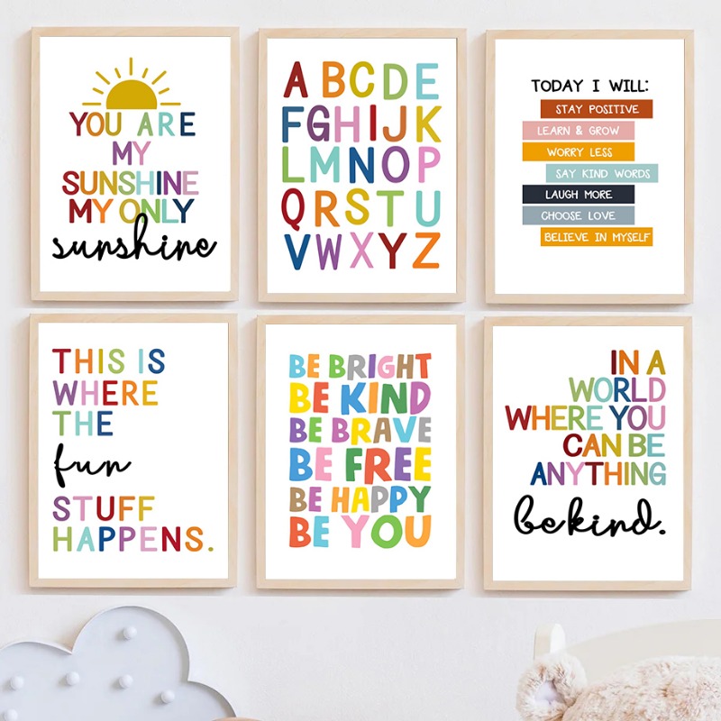 Kids No Education - Plakat edukacyjny dla dzieci: alfabet, cyfry,