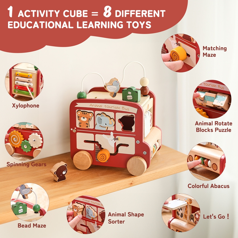 Drewniany Autobus Zabawka z Mo – Kids Education Name recenzja i cena