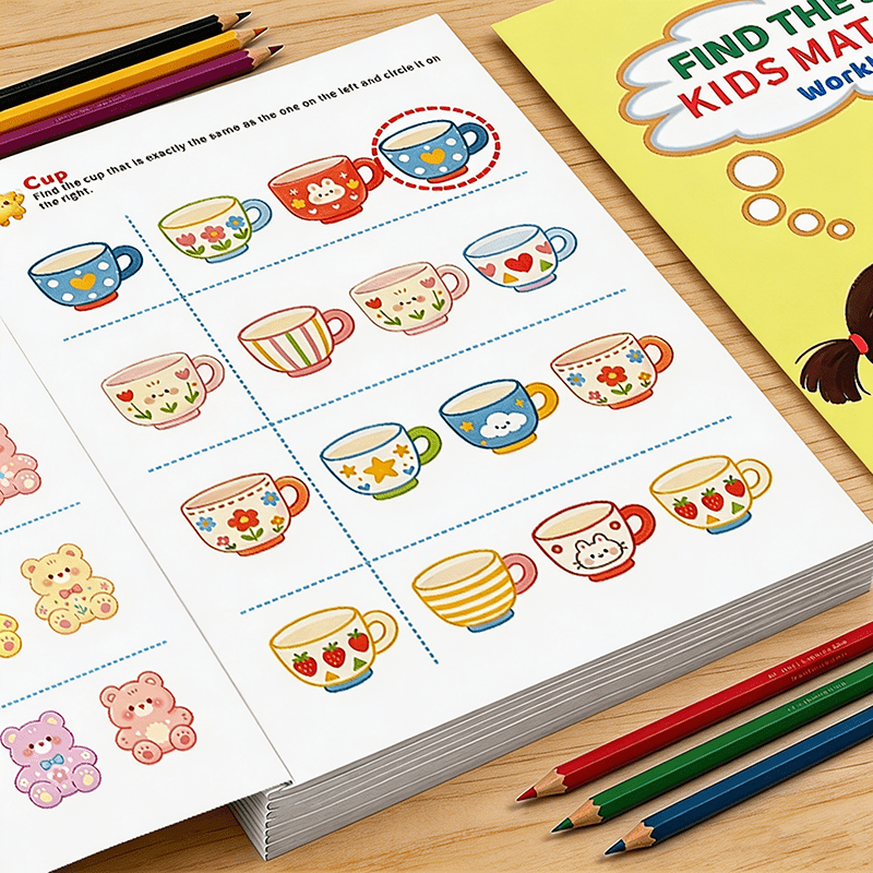 Znajdź identyczny zestaw ćwicz – Kids Educational Workbooks recenzja i cena